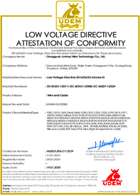 新葡的京集团8814耐高温电线CE证书